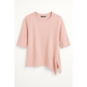 H by Halston Womens Top 3/4 Sleeve Pullover Crew Neck Soft Pink Size XXS